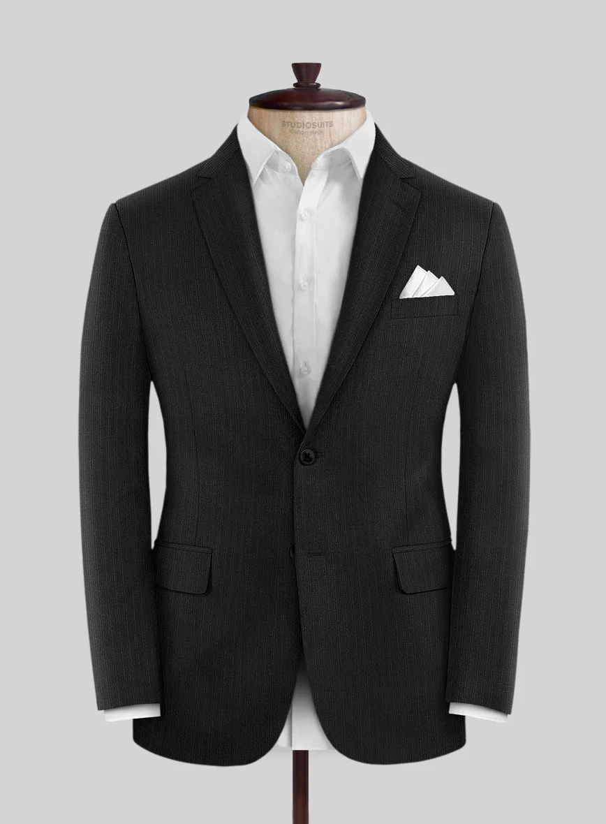 Scabal Nadres Stripe Black Wool Suit - Image 3