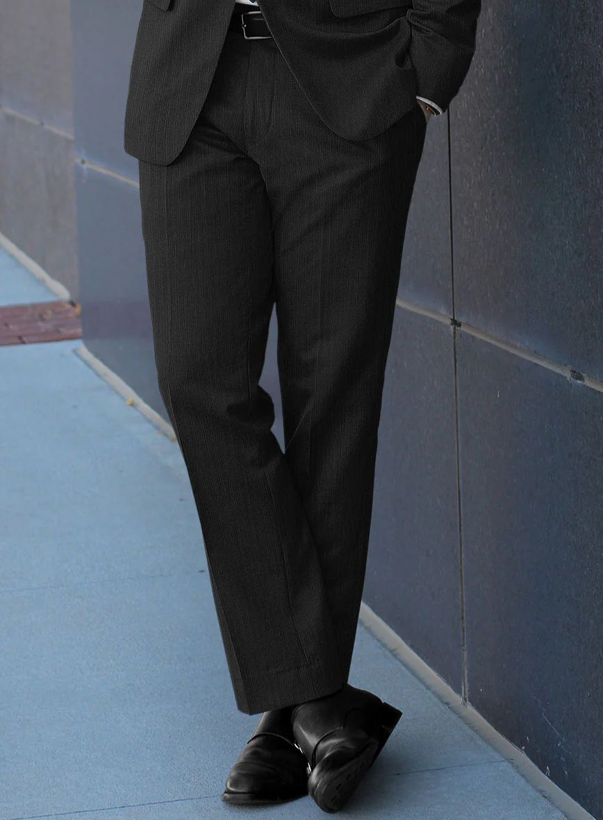 Scabal Nadres Stripe Black Wool Suit - Image 5