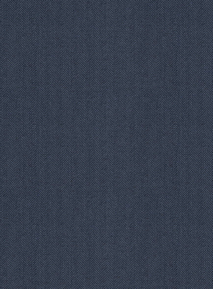 Scabal Nim Herringbone Blue Wool Jacket - Image 3