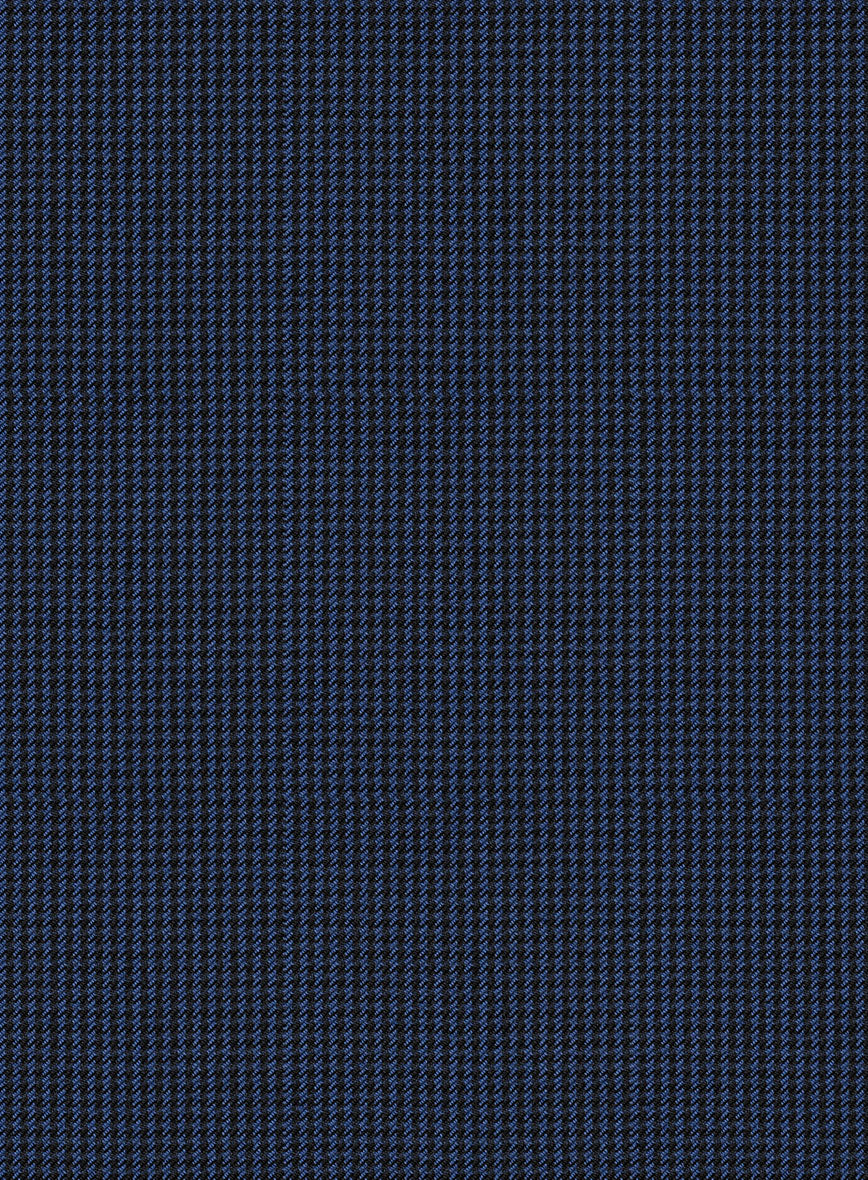 Scabal Omiero Houndstooth Blue Wool Pants - Image 3
