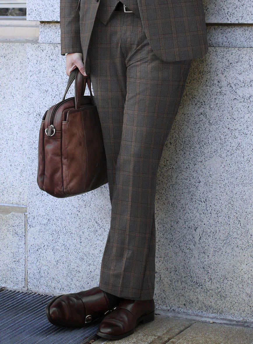 Scabal Oricio Checks Gray Wool Pants - Image 2