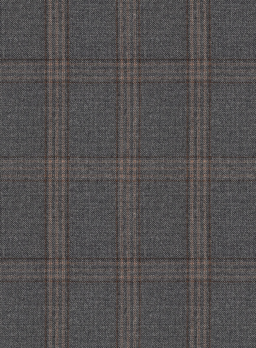 Scabal Oricio Checks Gray Wool Pants - Image 3