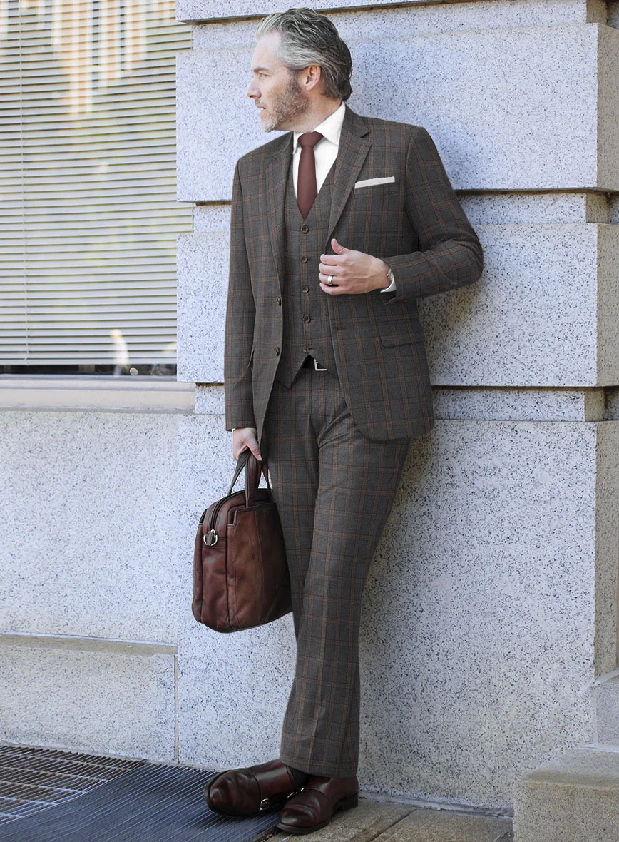 Scabal Oricio Checks Gray Wool Suit - Image 2