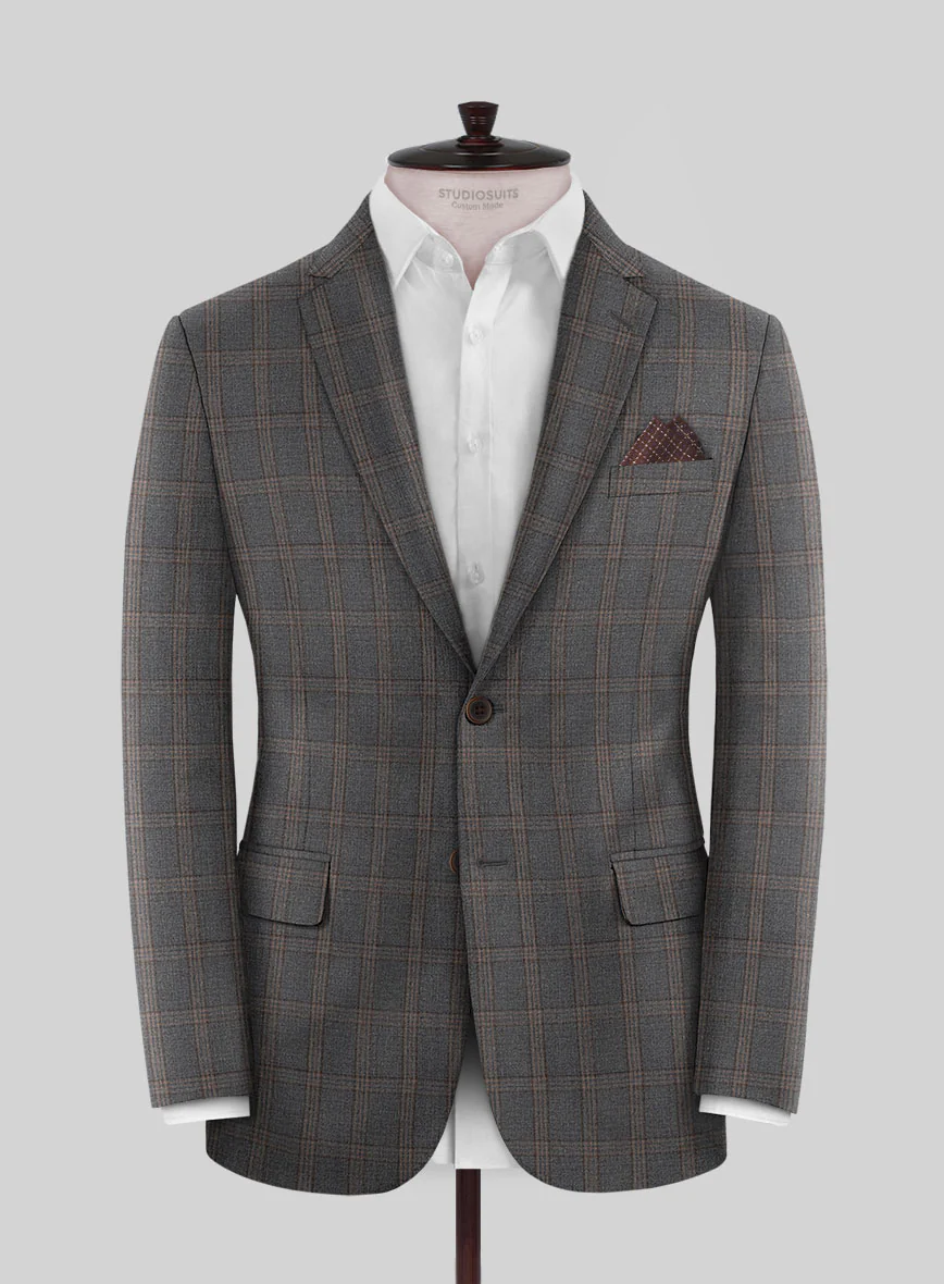 Scabal Oricio Checks Gray Wool Suit - Image 3