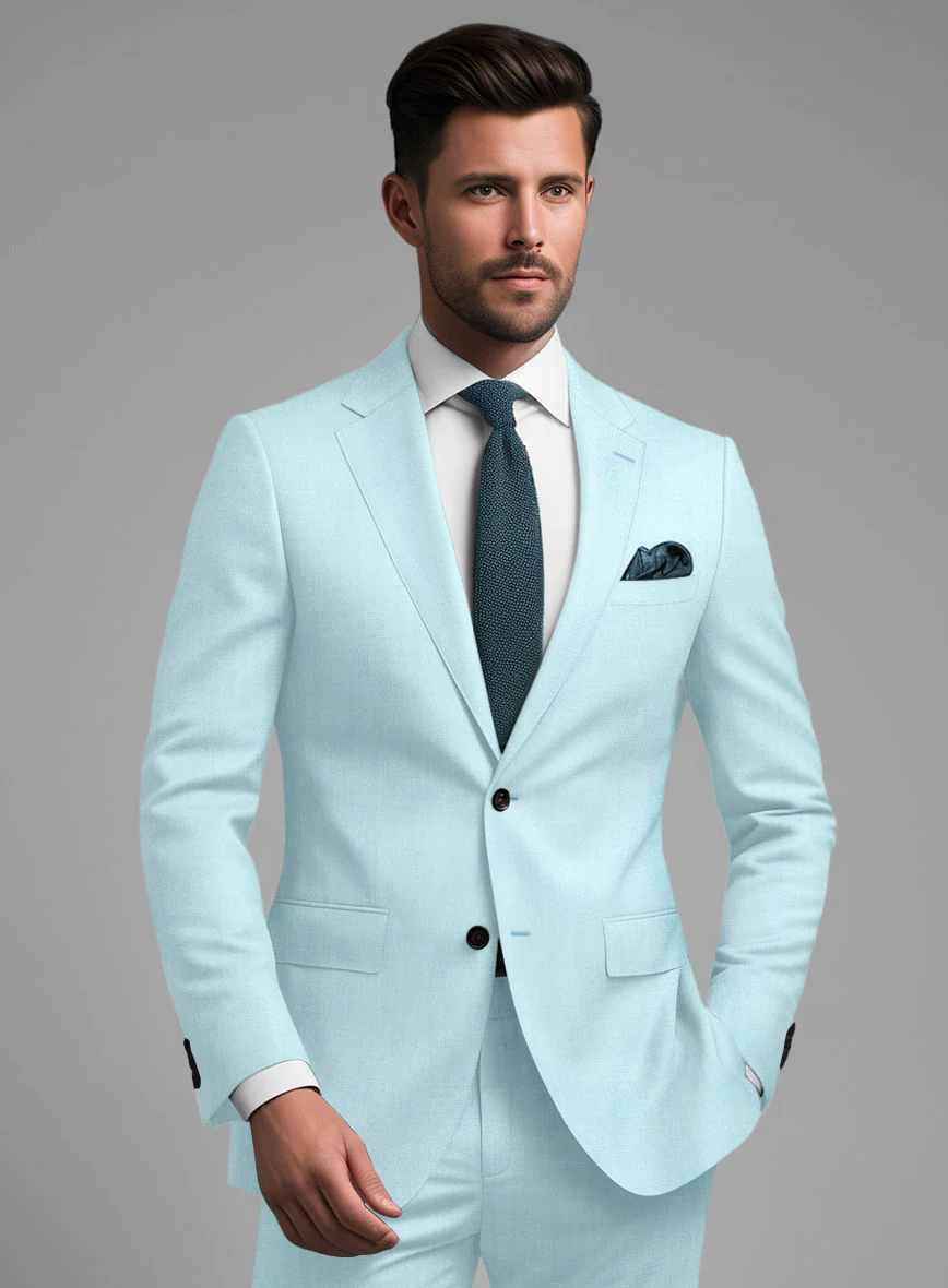 Scabal Pale Blue Wool Jacket - Image 2