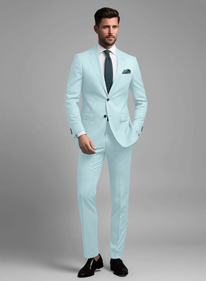 Scabal Pale Blue Wool Suit - Image 2