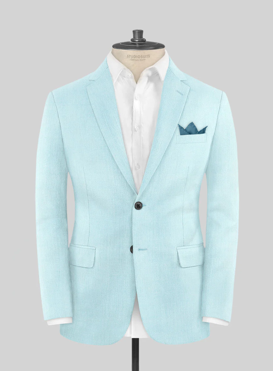 Scabal Pale Blue Wool Suit - Image 3