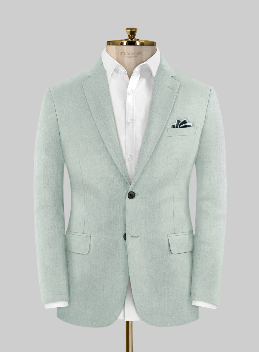 Scabal Pale Green Wool Suit - Image 3