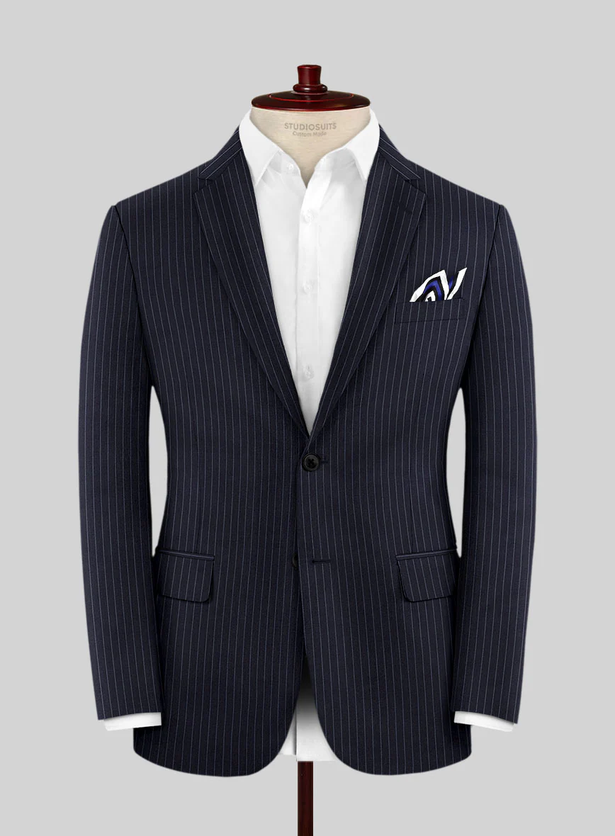 Scabal Paqui Stripe Blue Wool Suit - Image 3