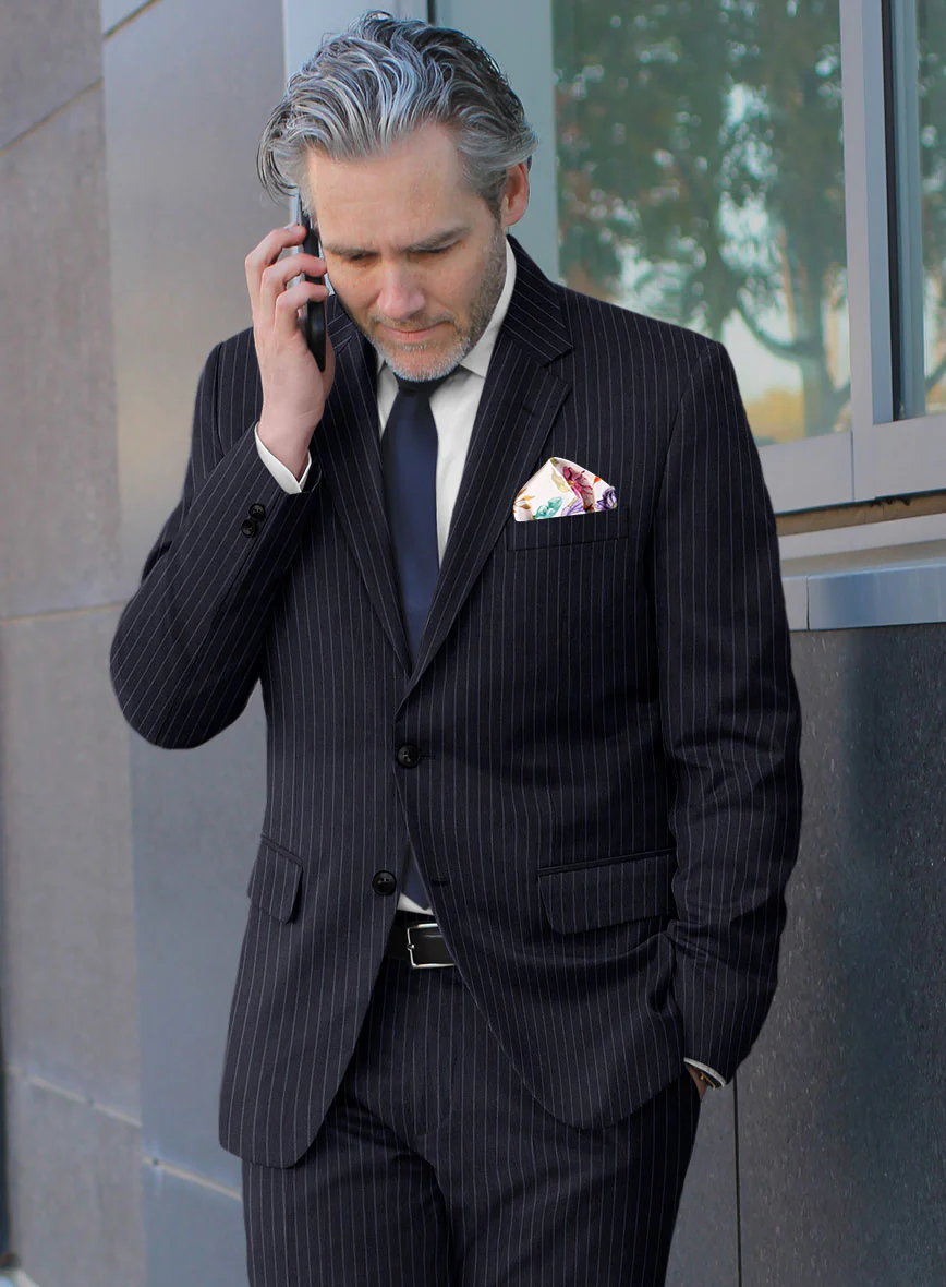 Scabal Paqui Stripe Blue Wool Suit - Image 4