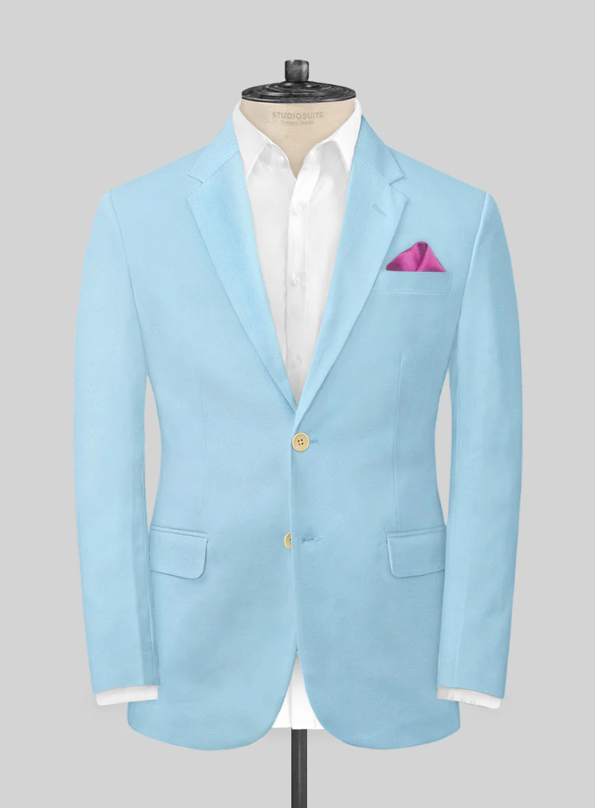Scabal Pastel Blue Cotton Stretch Suit - Image 2