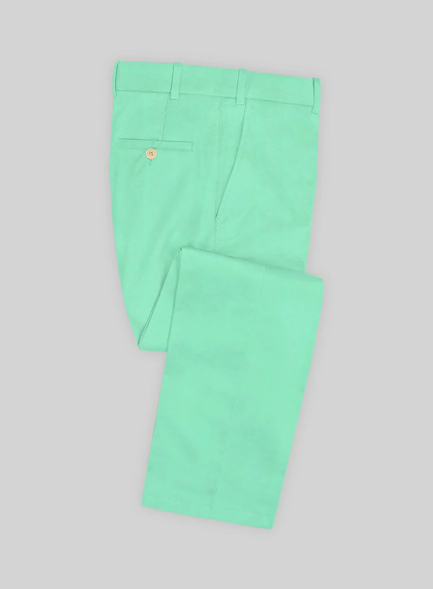 Scabal Pastel Green Cotton Stretch Suit - Image 3