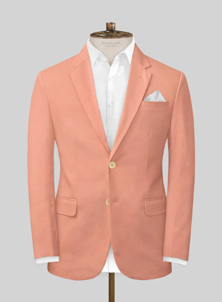 Scabal Peach Cotton Stretch Suit - Image 2
