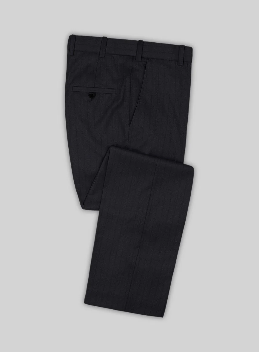 Scabal Pegico Stripe Blue Wool Suit - Image 6