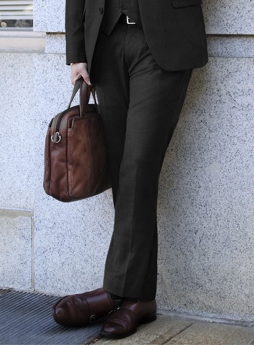 Scabal Piche Charcoal Wool Pants - Image 2
