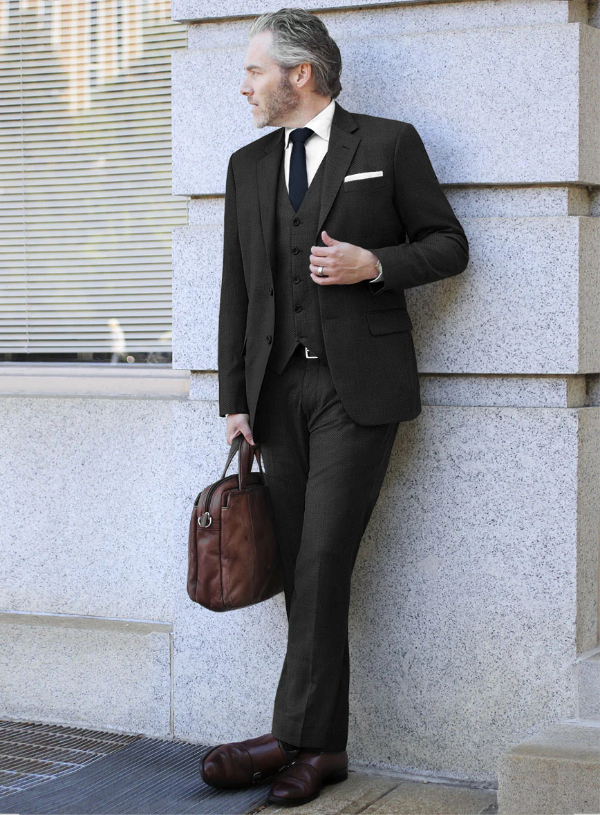 Scabal Piche Charcoal Wool Suit - Image 2