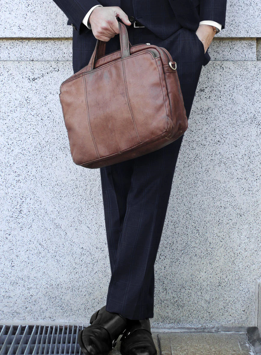 Scabal Poz Checks Blue Wool Suit - Image 5