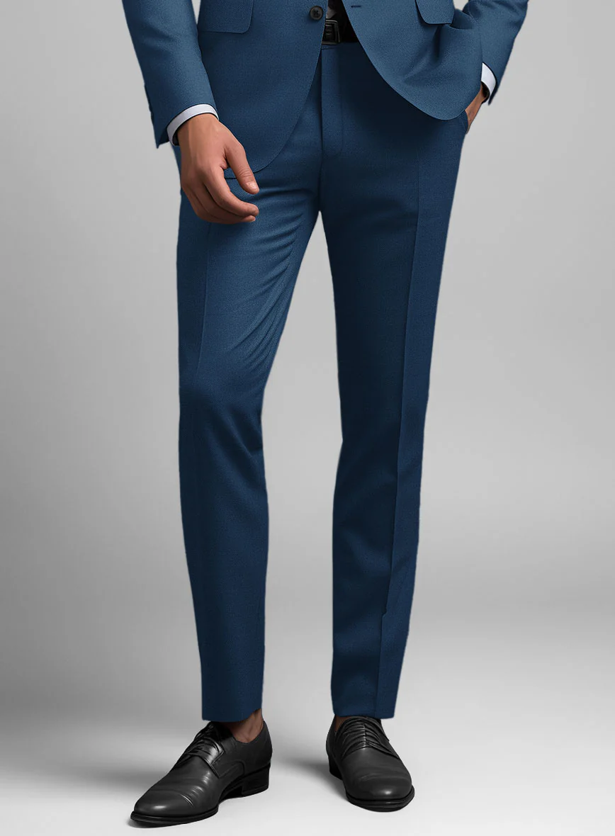 Scabal Prussian Blue Wool Pants - Image 2