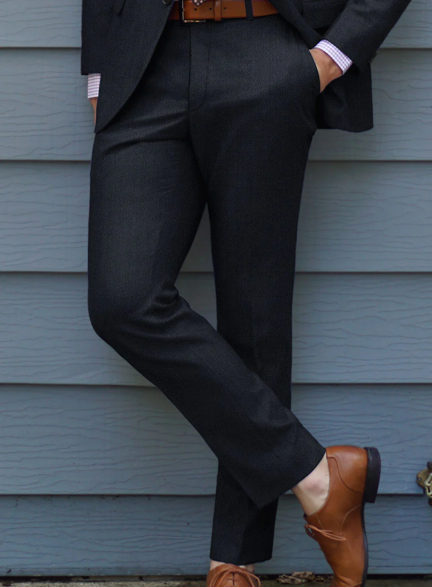 Scabal Qoiel Herringbone Blue Wool Suit - Image 5