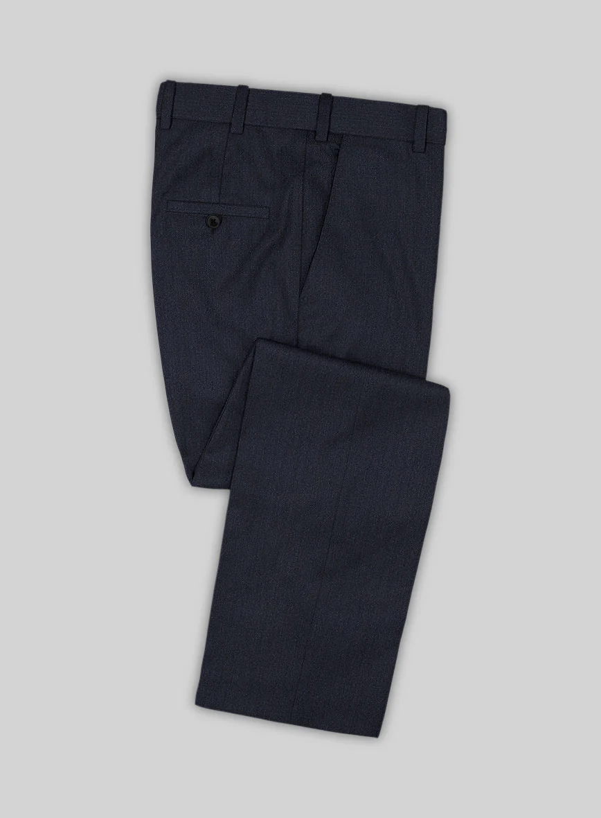Scabal Qoiel Herringbone Blue Wool Suit - Image 6