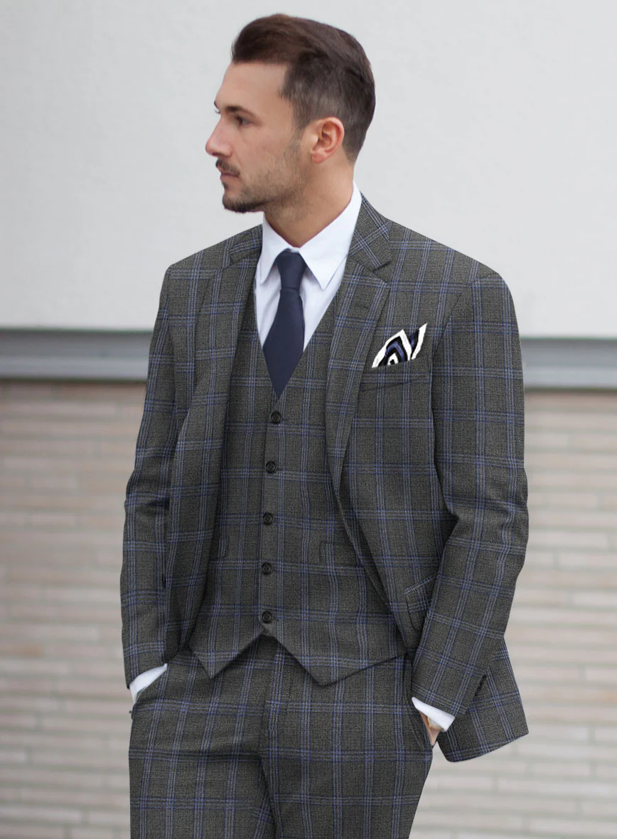 Scabal Quart Checks Gray Wool Jacket - Image 2