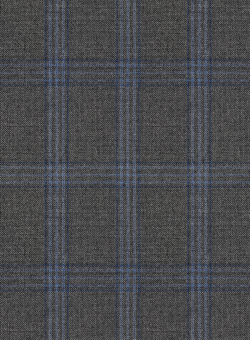 Scabal Quart Checks Gray Wool Pants - Image 3
