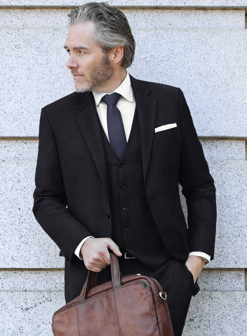 Scabal Quiro Checks Black Wool Jacket - Image 2