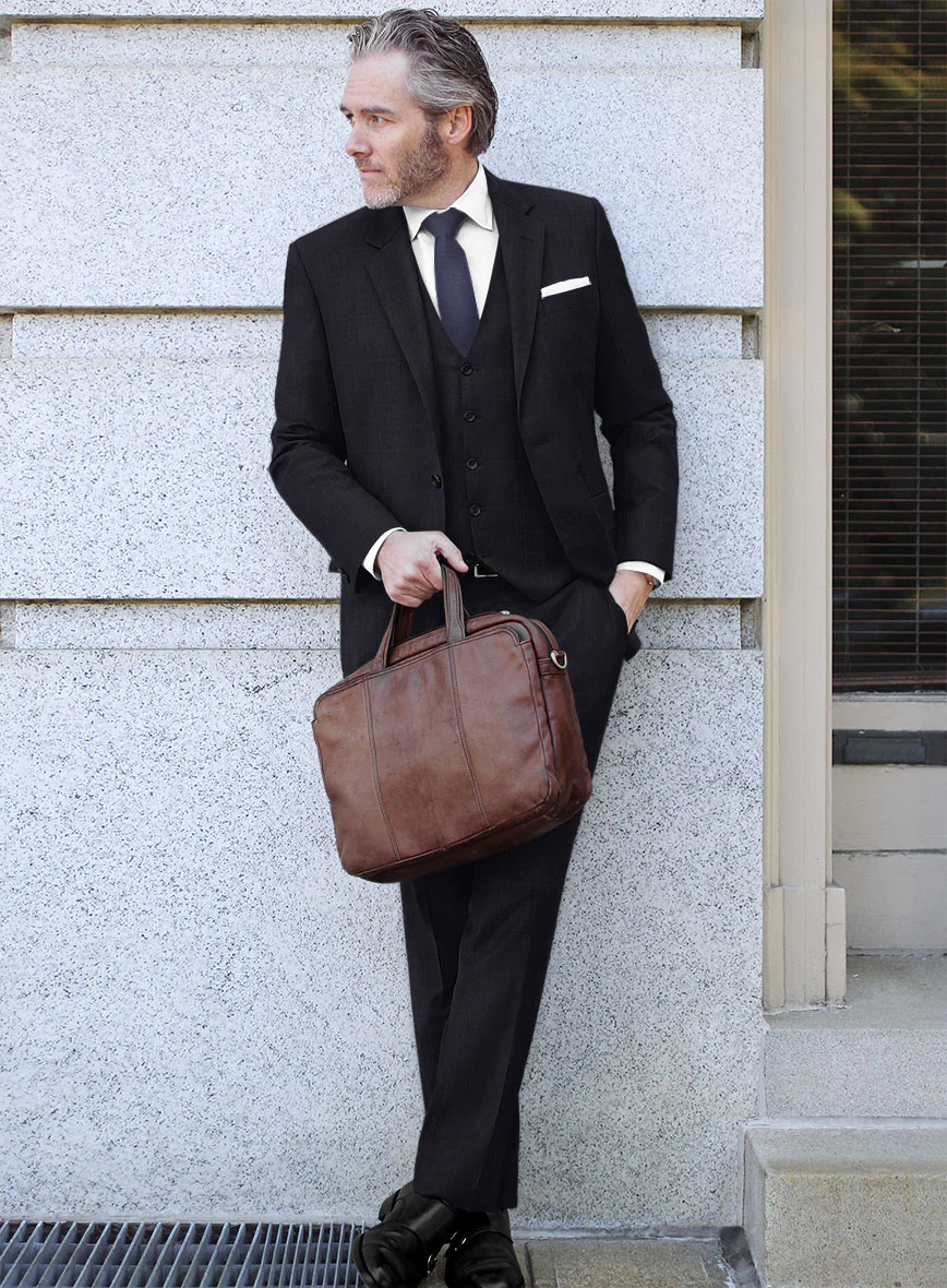 Scabal Quiro Checks Black Wool Suit - Image 2