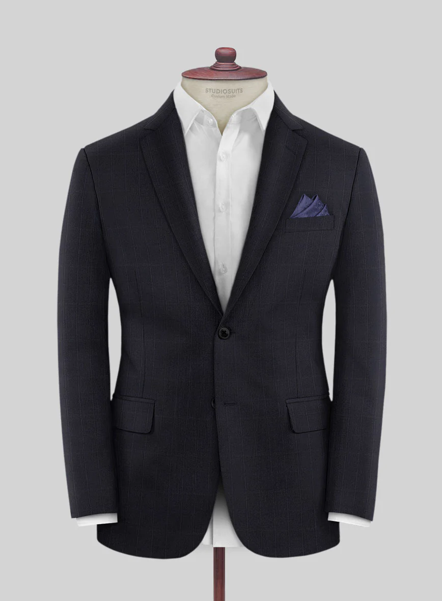 Scabal Quiro Checks Black Wool Suit - Image 3