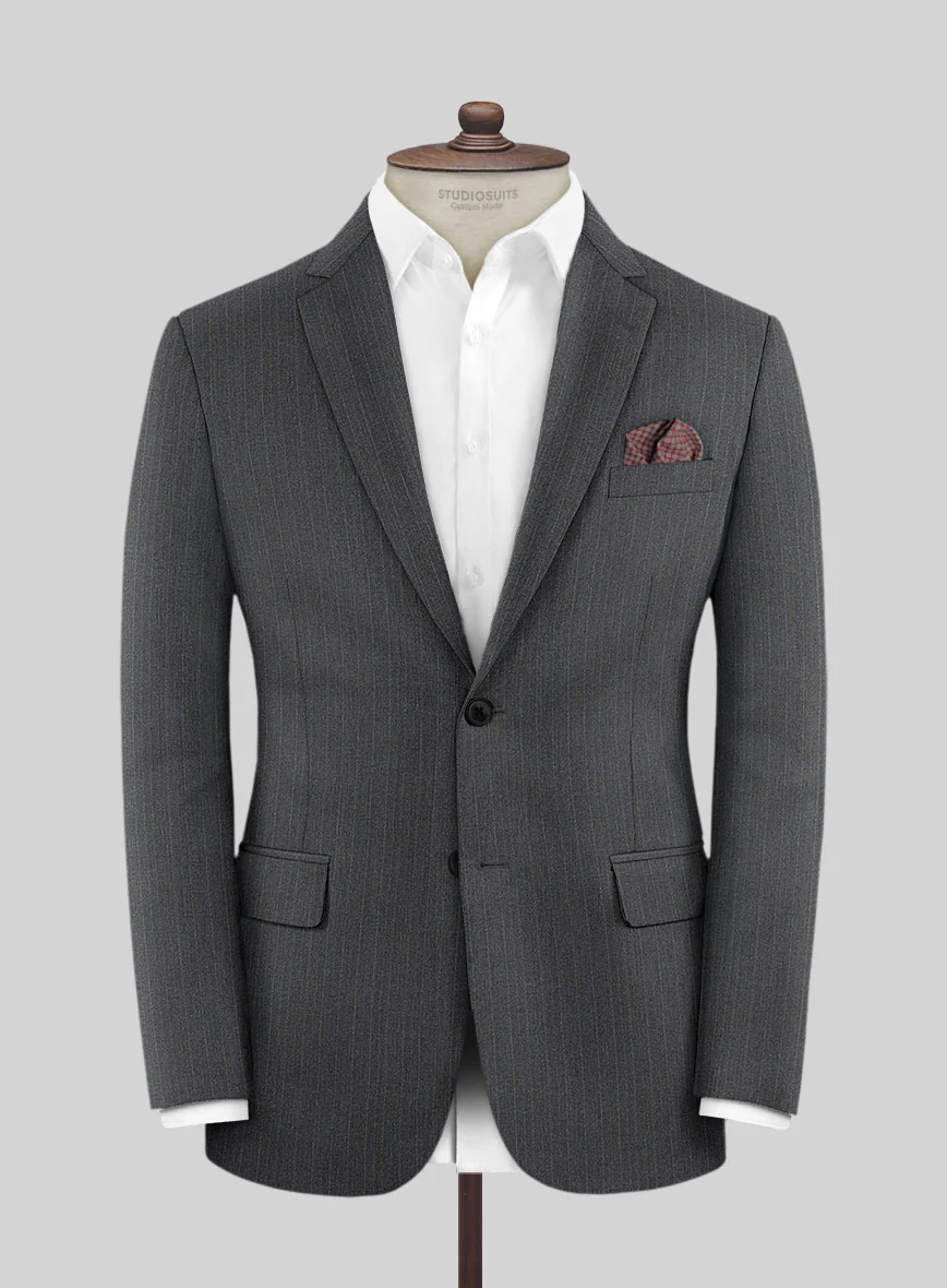 Scabal Rass Stripe Gray Wool Suit - Image 3