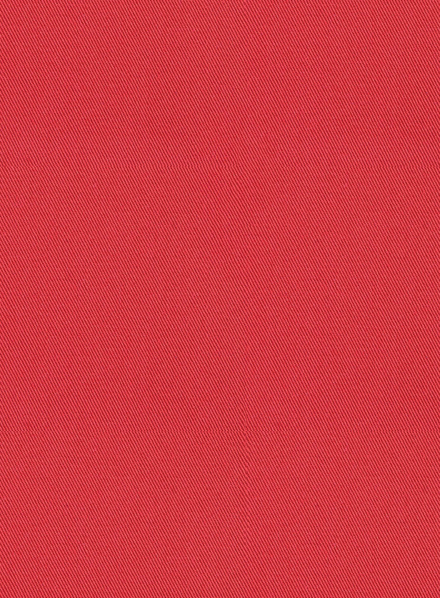 Scabal Red Cotton Stretch Pants - Image 3