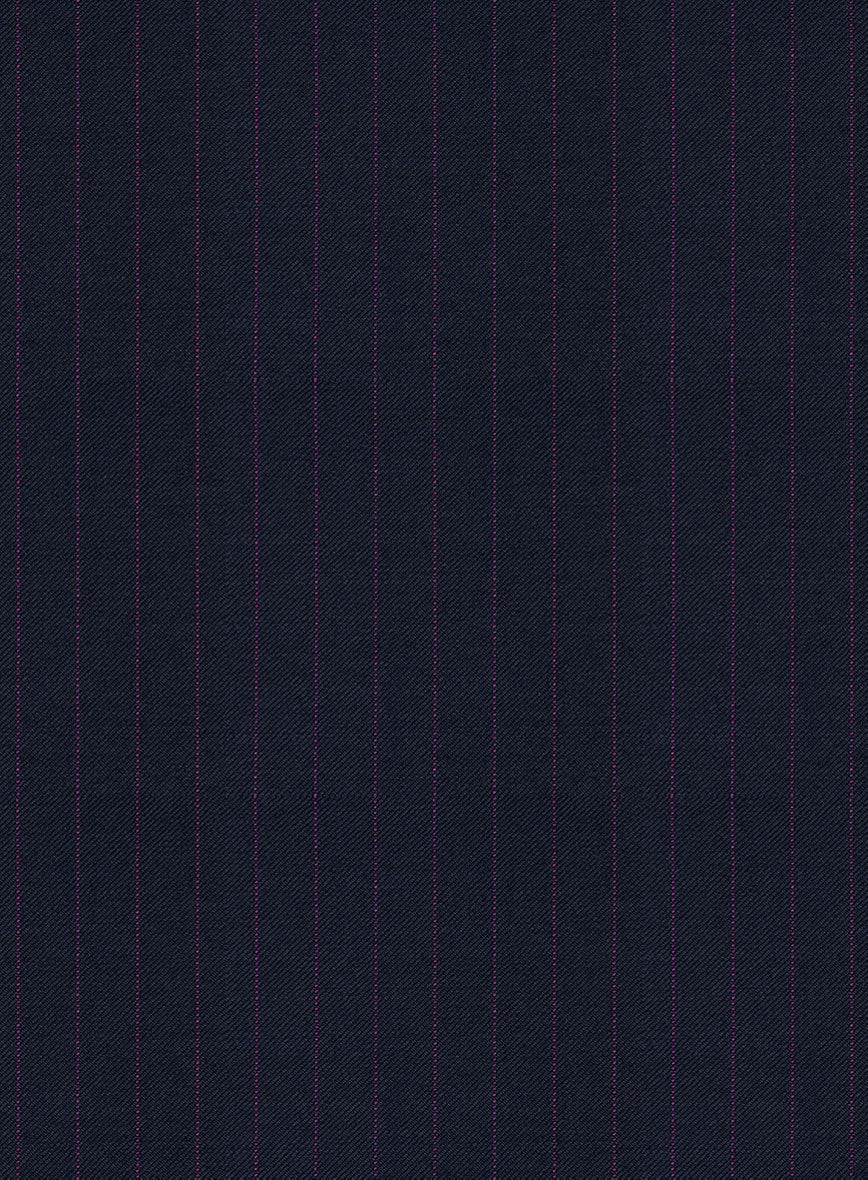 Scabal Rejo Stripe Blue Wool Suit - Image 7