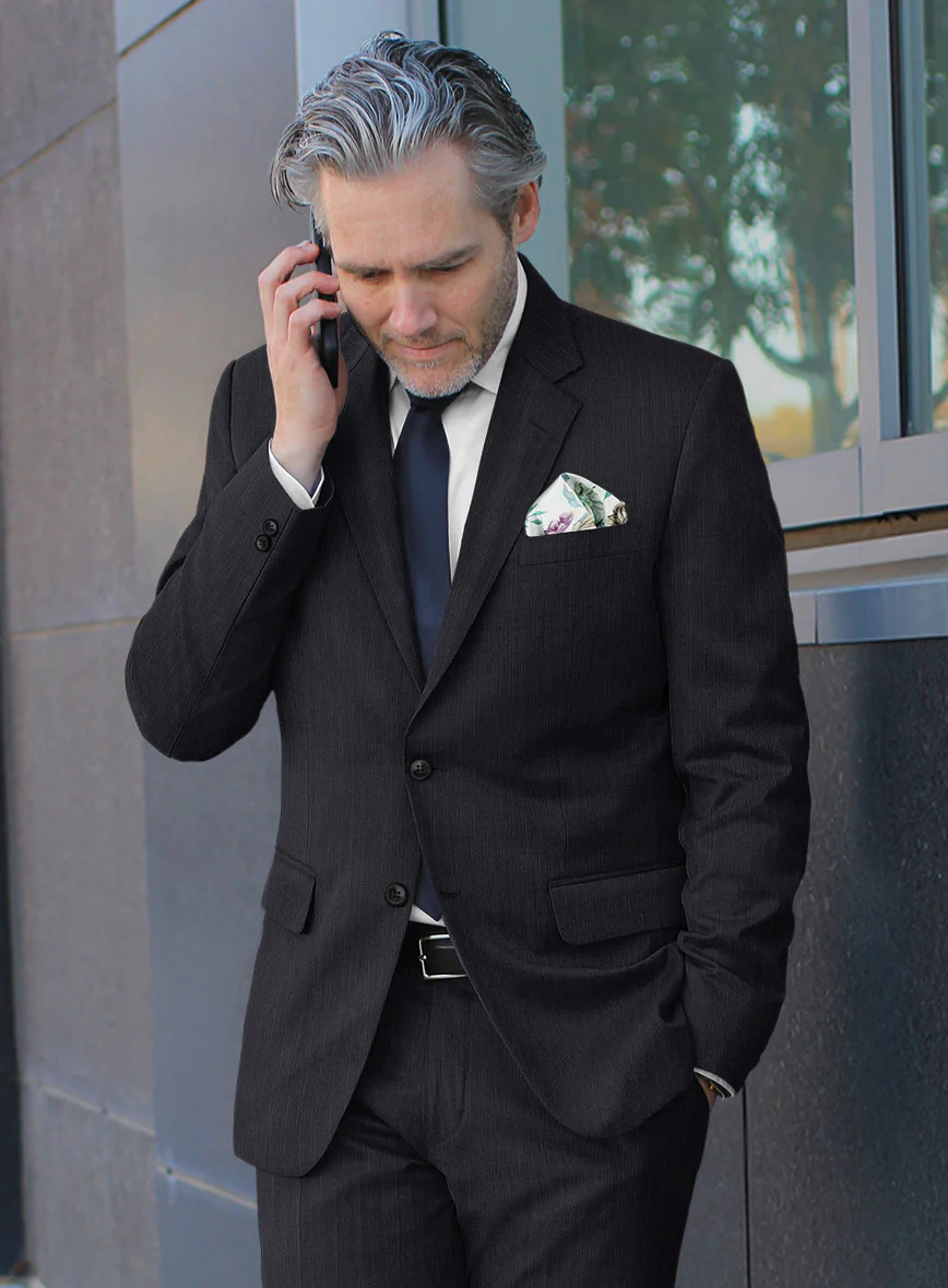 Scabal Rioli Stripe Blue Wool Suit - Image 4