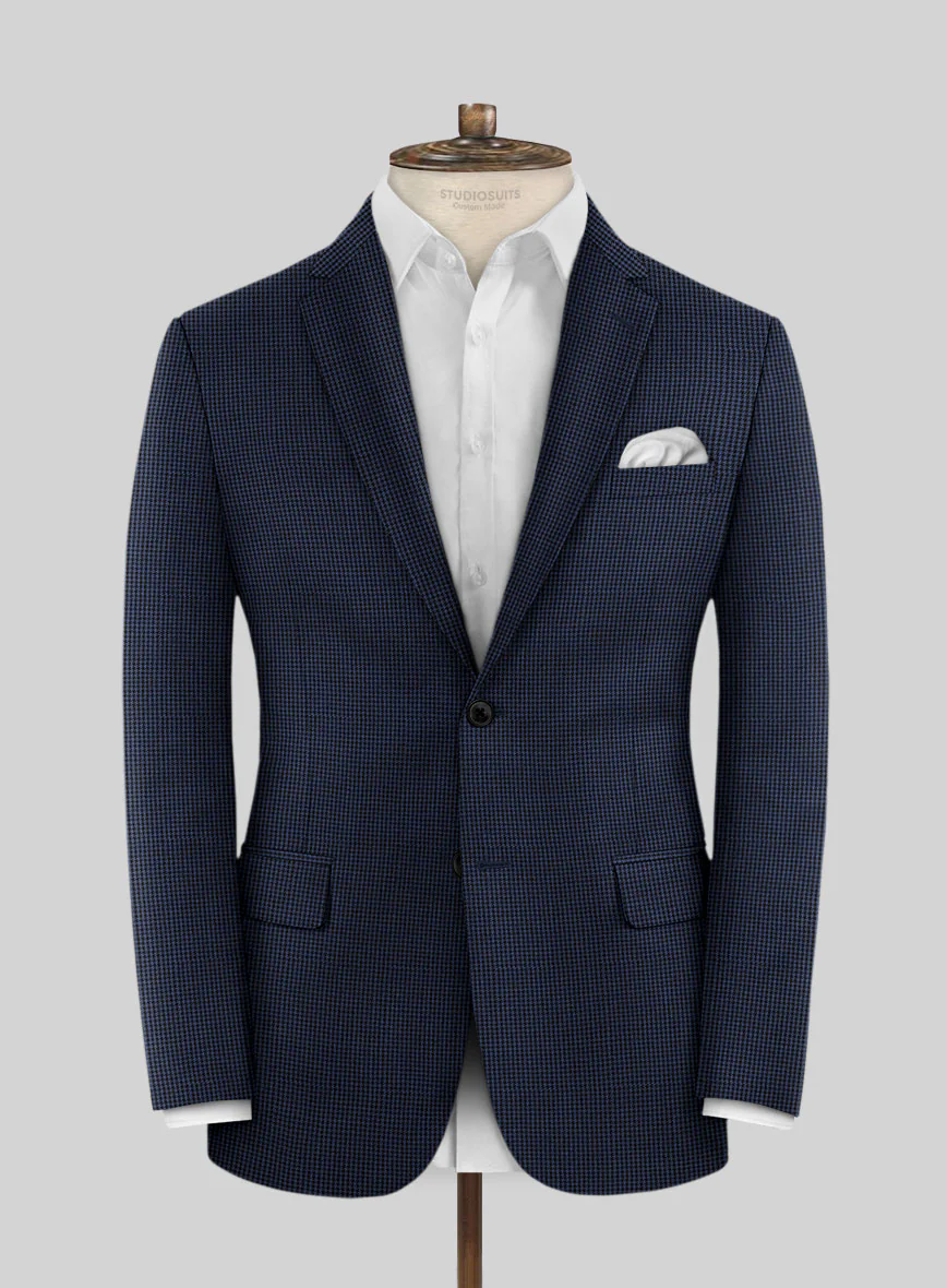 Scabal Rodol Houndstooth Blue Wool Suit - Image 3