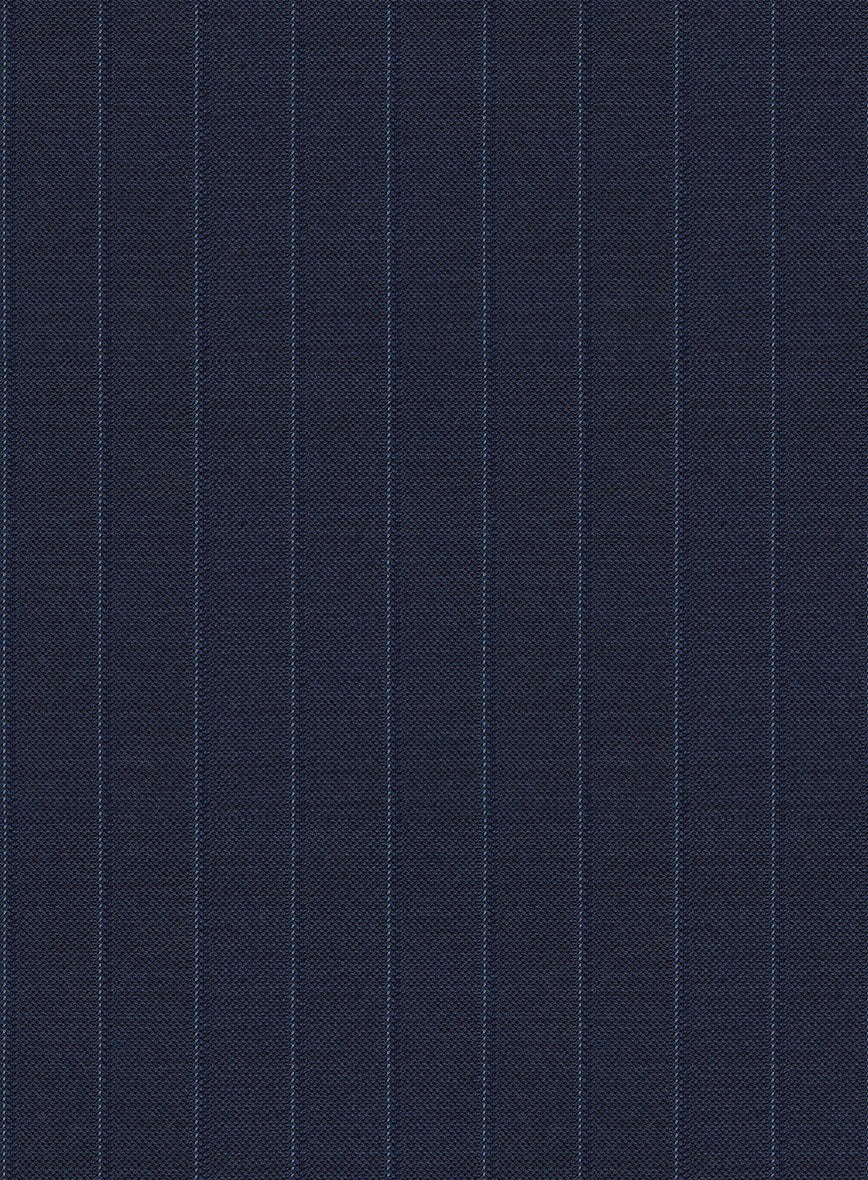 Scabal Rolan Stripe Blue Wool Suit - Image 7