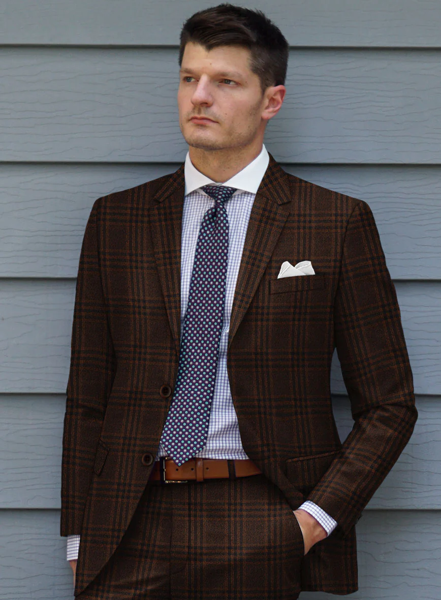 Scabal Rust Checks Wool Jacket - Image 2