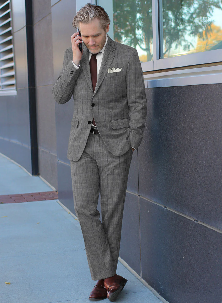 Scabal Sabo Checks Gray Wool Suit - Image 2