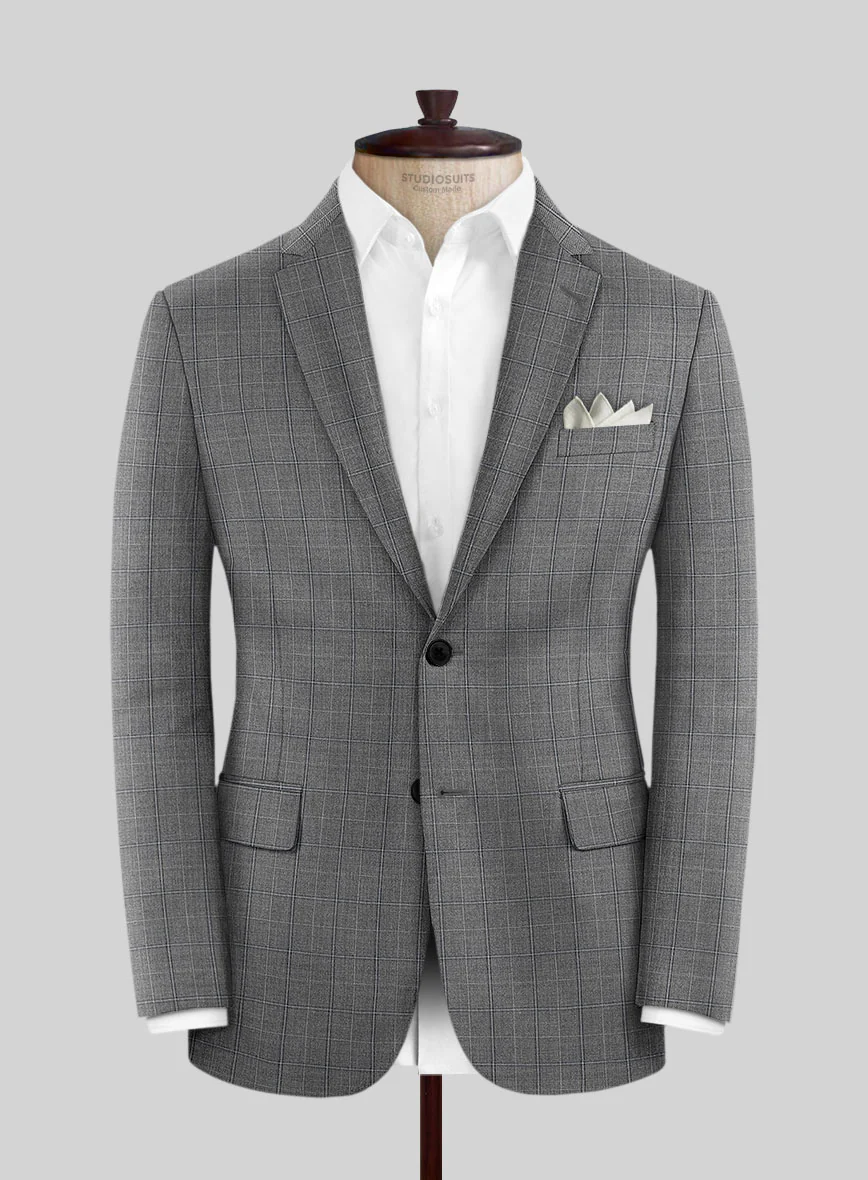 Scabal Sabo Checks Gray Wool Suit - Image 3