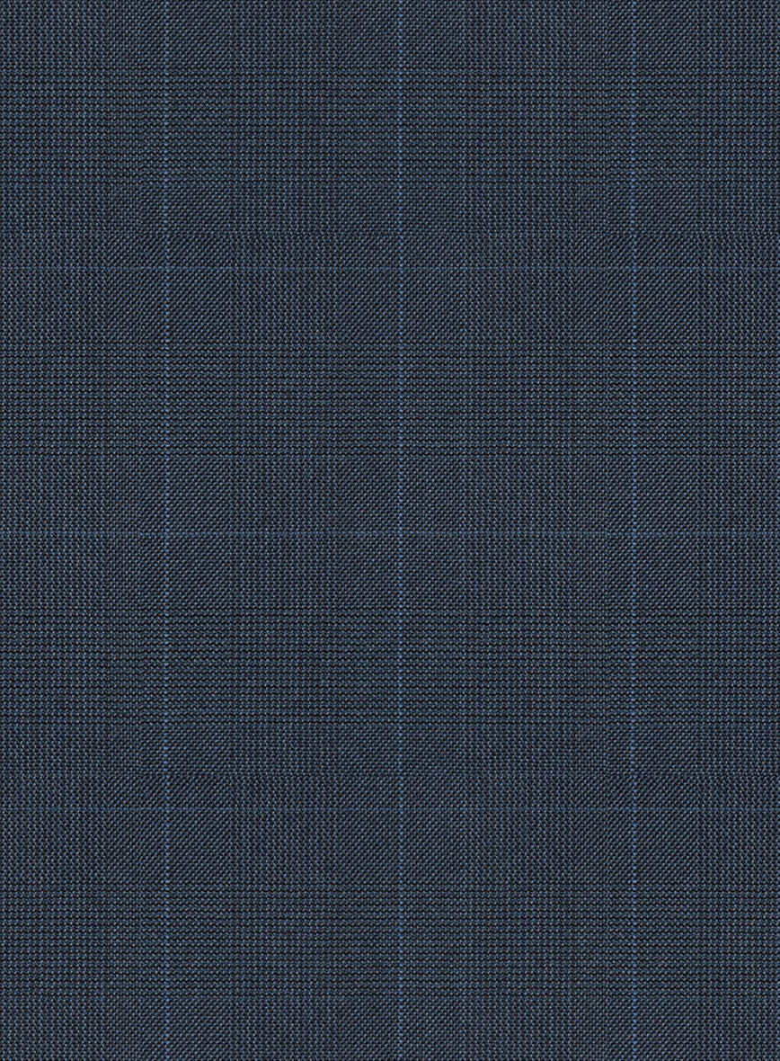 Scabal Sanco Checks Blue Wool Pants - Image 3