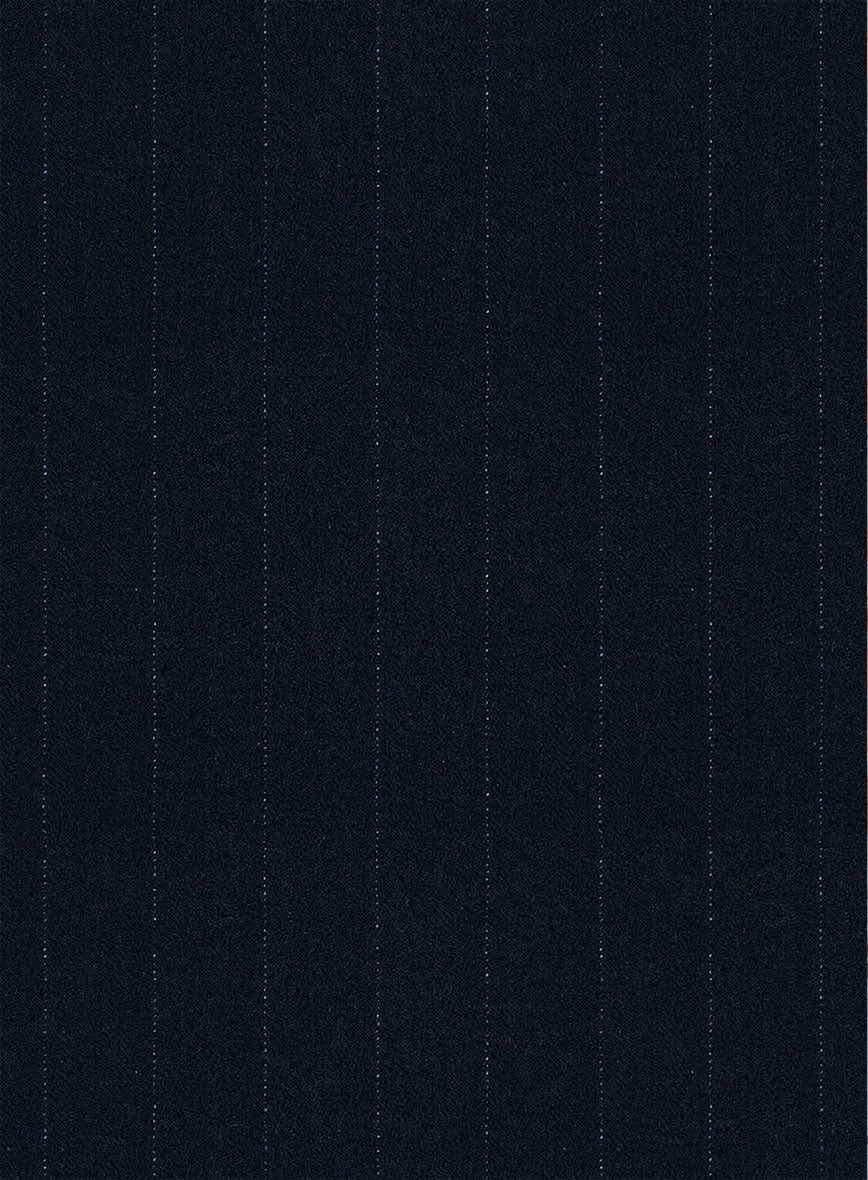 Scabal Sapphire Beaded Stripe Blue Wool Pants - Image 3