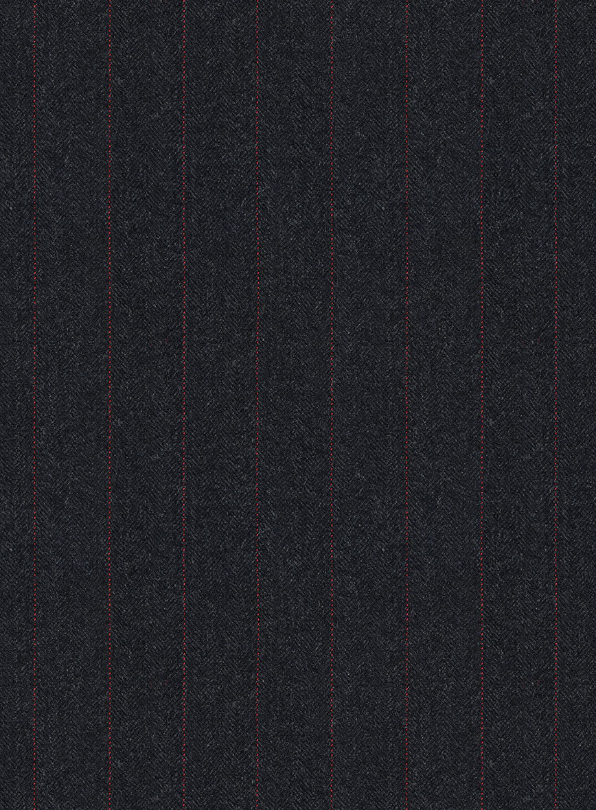 Scabal Sapphire Beaded Stripe Charcoal Wool Jacket - Image 2