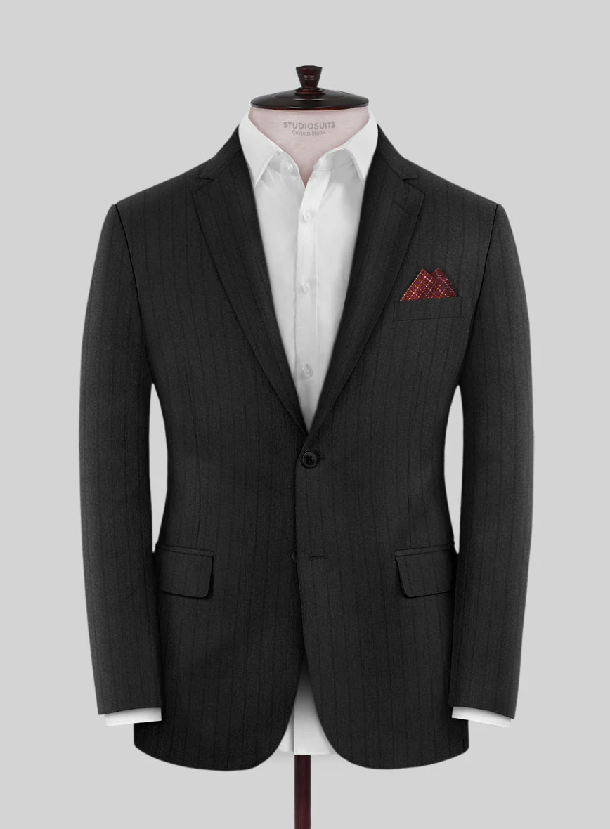 Scabal Sapphire Chalkstripe Gray Wool Suit - Image 3
