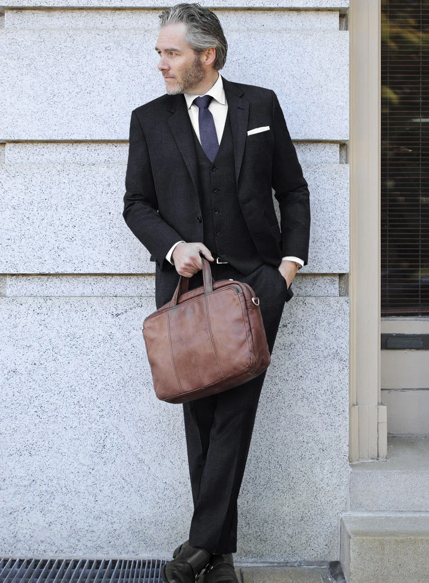 Scabal Sapphire Dark Gray Wool Suit - Image 2