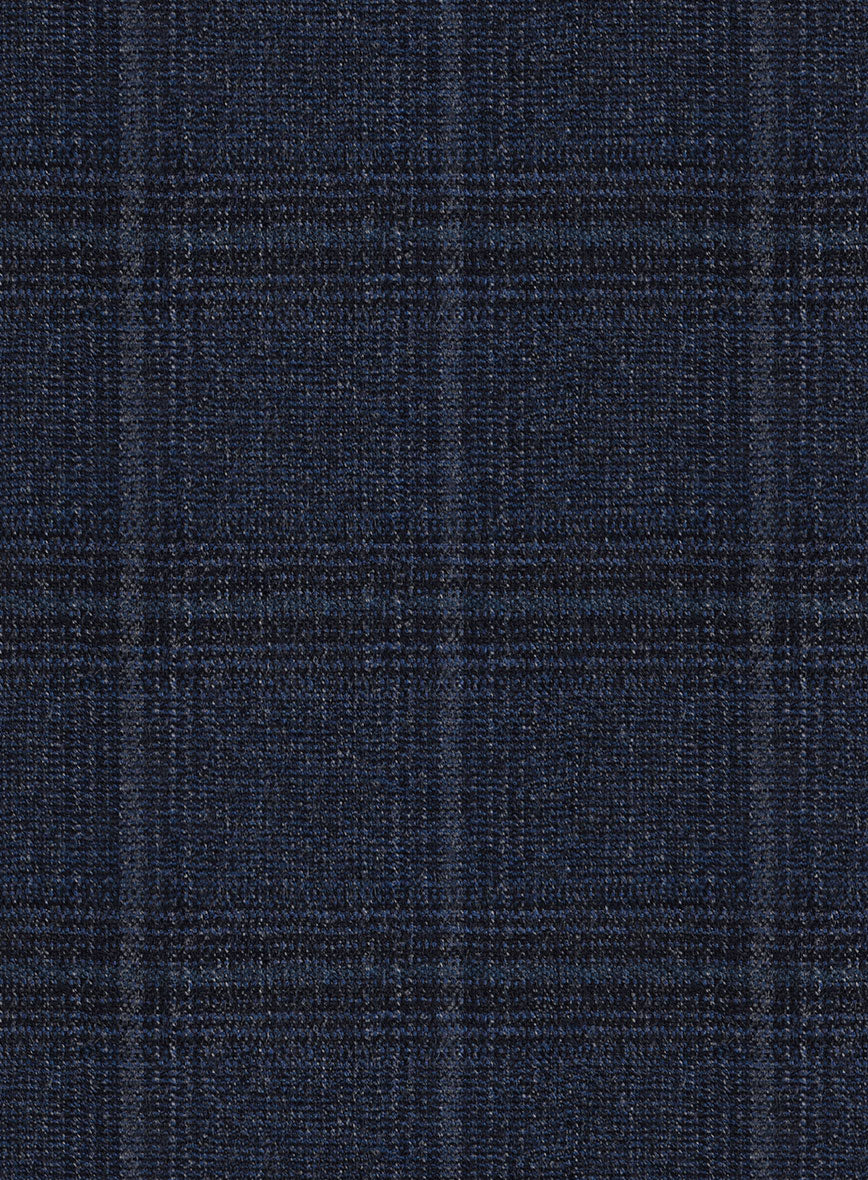 Scabal Sapphire Glen Blue Wool Pants - Image 3