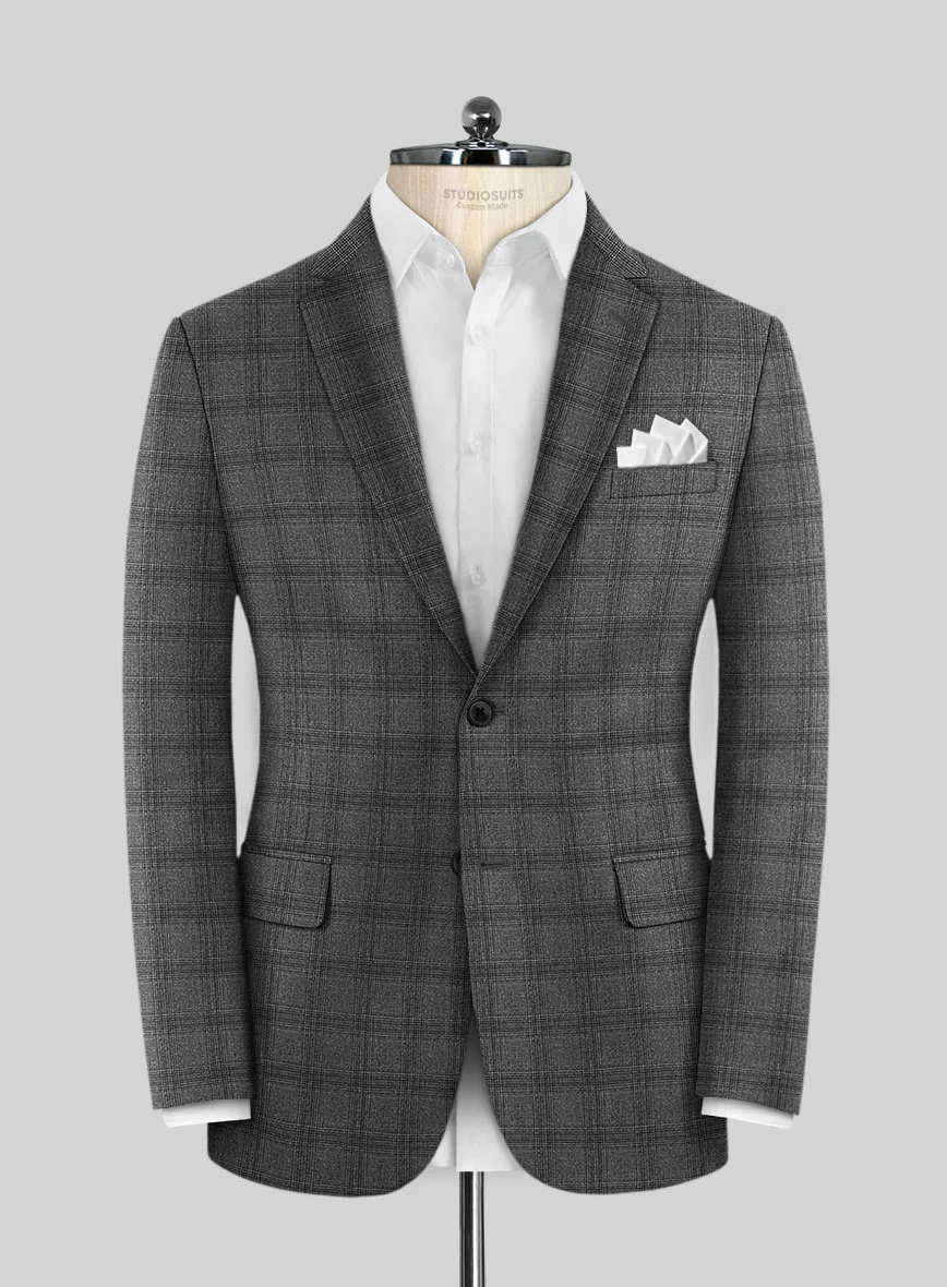 Scabal Sapphire Glen Gray Wool Jacket