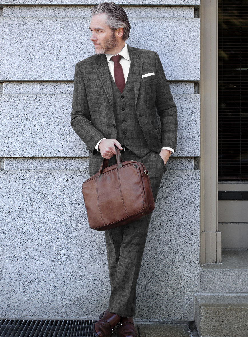 Scabal Sapphire Glen Gray Wool Suit - Image 2