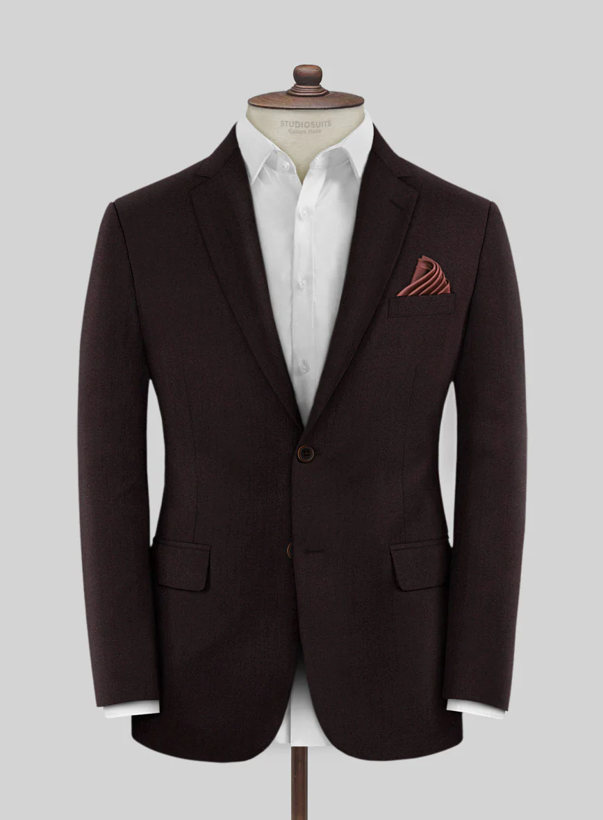 Scabal Sapphire Herringbone Wine Wool Suit - Image 3