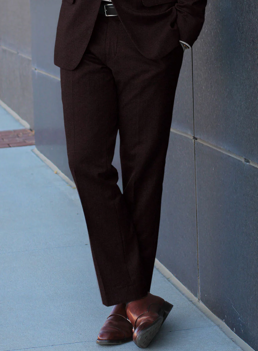 Scabal Sapphire Herringbone Wine Wool Suit - Image 4