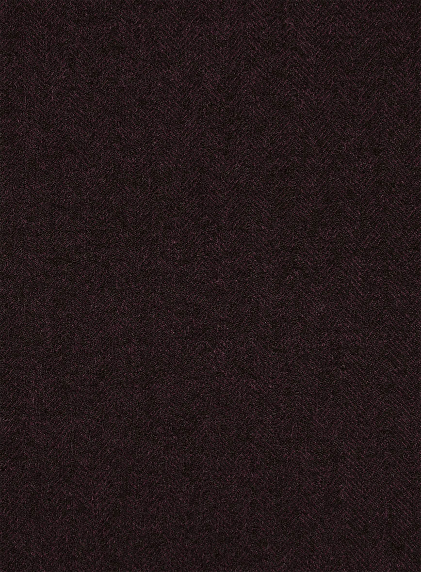 Scabal Sapphire Herringbone Wine Wool Suit - Image 6