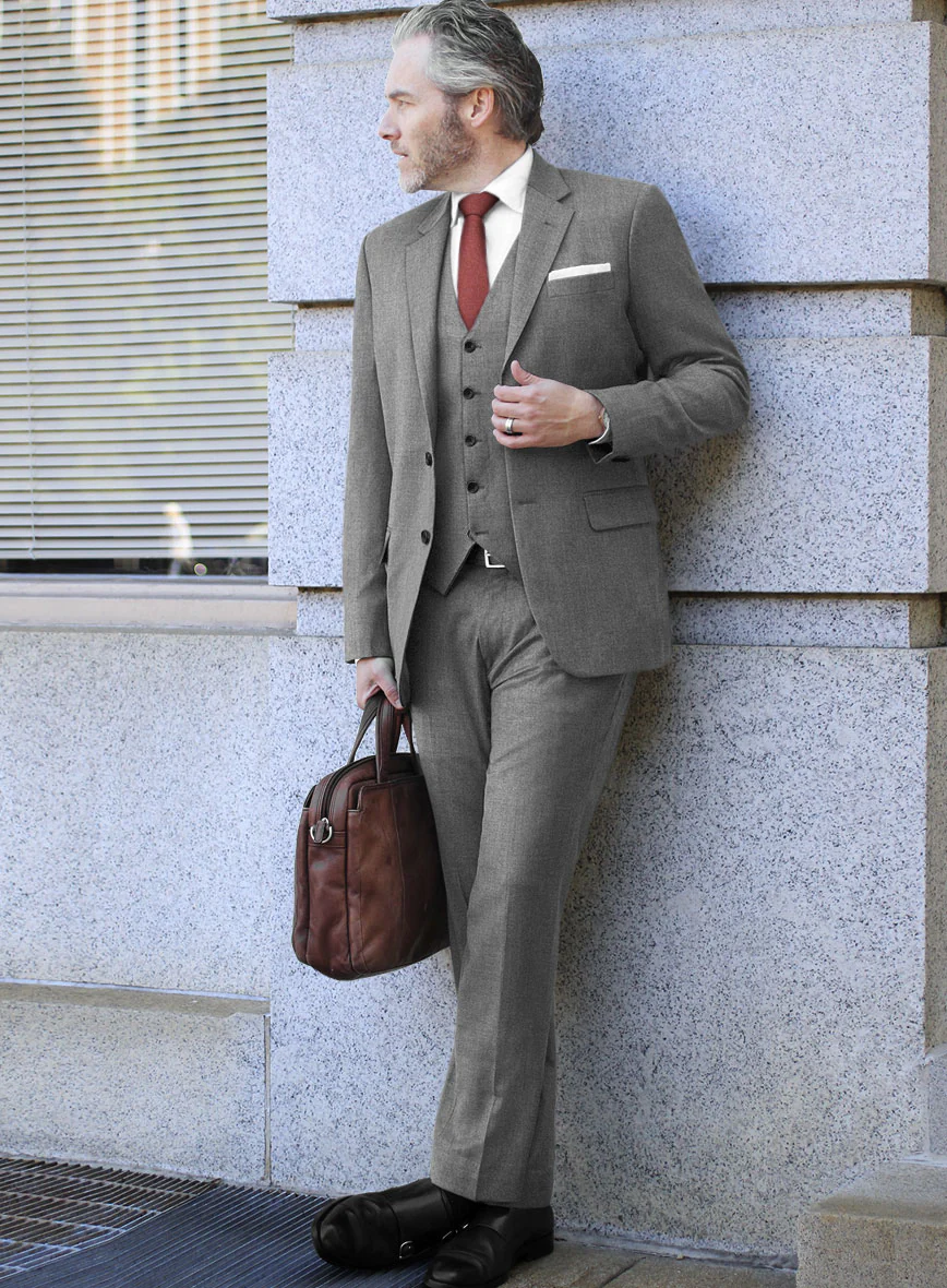 Scabal Sapphire Light Gray Wool Suit - Image 2